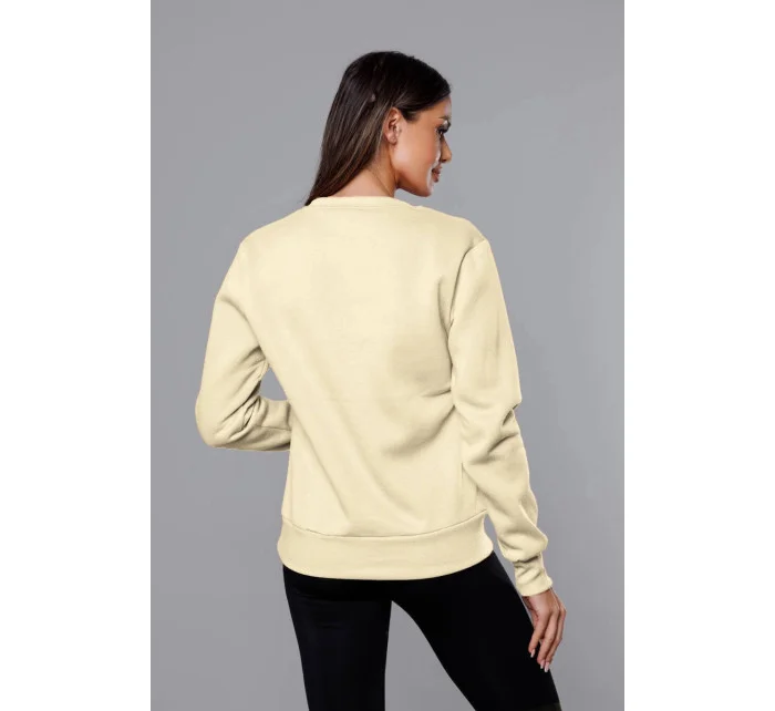 Béžová dámská tepláková mikina se stahovacími lemy model 17038497 - J.STYLE