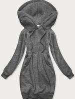 Tmavě šedá dlouhá tepláková mikina (YS10005-5)