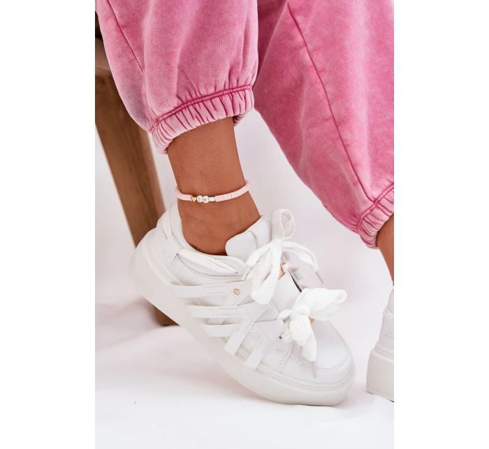 Eko Kožené Tenisky Na Platformě Bílé Penolle Eko Kožené Tenisky Na Platformě Bílé Penolle