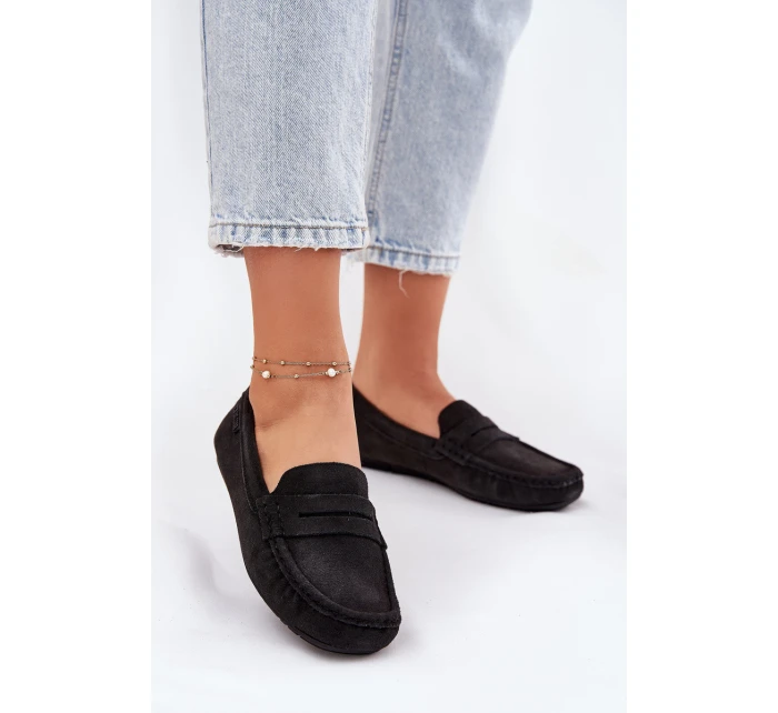 Dámské semišové mokasíny Big Star model 21693785 Černé - Big Star Shoes Dámské semišové mokasíny Big Star model 21693785 Černé - Big Star Shoes