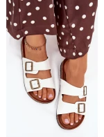 Dámské Pantofle Na Korkové Platformě S Přezkami Bílé Vesina Dámské Pantofle Na Korkové Platformě S Přezkami Bílé Vesina