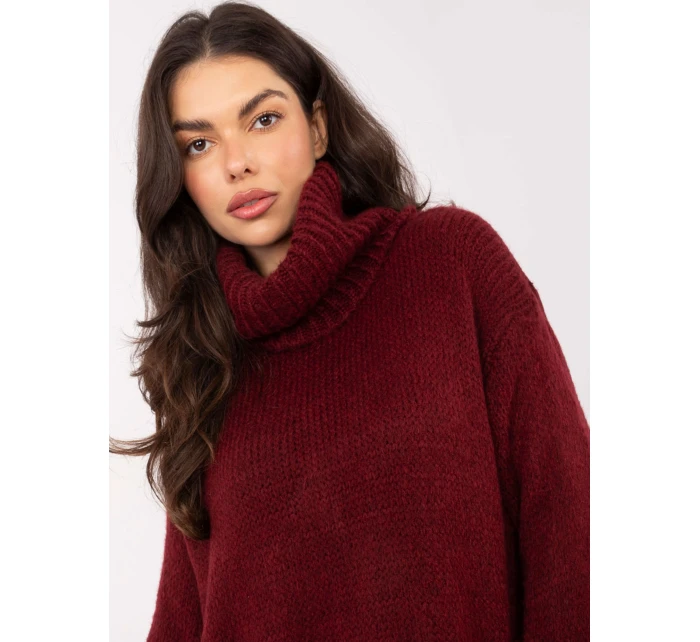 Sweter IN SW model 21787934 bordowy - FPrice Sweter IN SW model 21787934 bordowy - FPrice