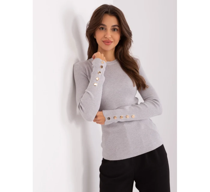 Sweter PM SW model 18917520 szary - FPrice Sweter PM SW model 18917520 szary - FPrice