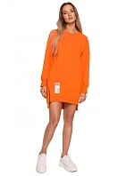 M676 Svetr tunika se zipy - oranžová