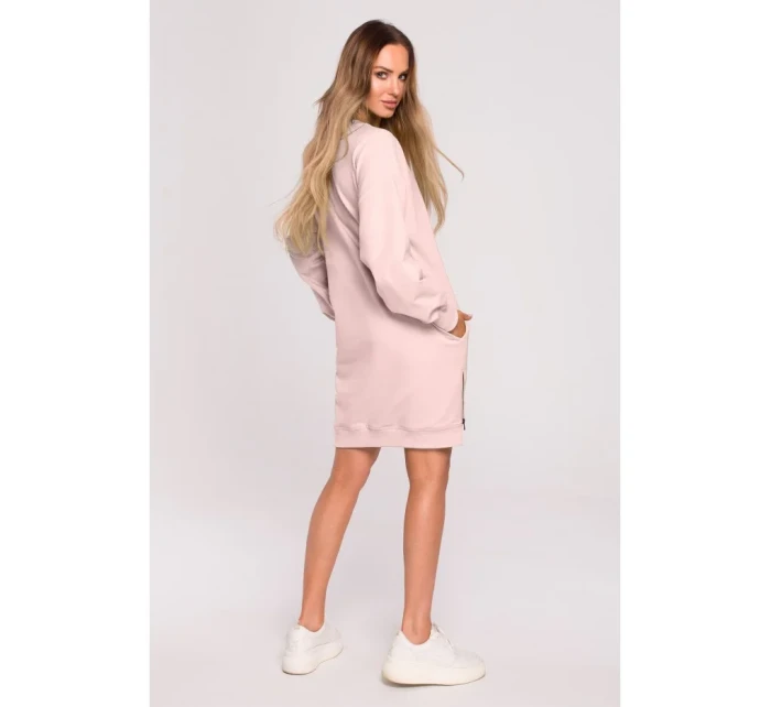 M676 Svetr tunika se zipy - candy pink M676 Svetr tunika se zipy - candy pink