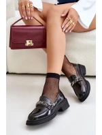 Dámské Lakované Mokasíny Loafersy S Ozdobou D&A Černé Dámské Lakované Mokasíny Loafersy S Ozdobou D&A Černé