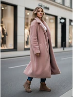 Dámský zimní kabát chlupáč dlouhý NY0751z růžový - FashionStreet Dámský zimní kabát chlupáč dlouhý NY0751z růžový - FashionStreet