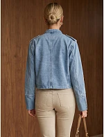 Kurtka damska jeansowa Napoleonka niebieska FashionStreet TY6045