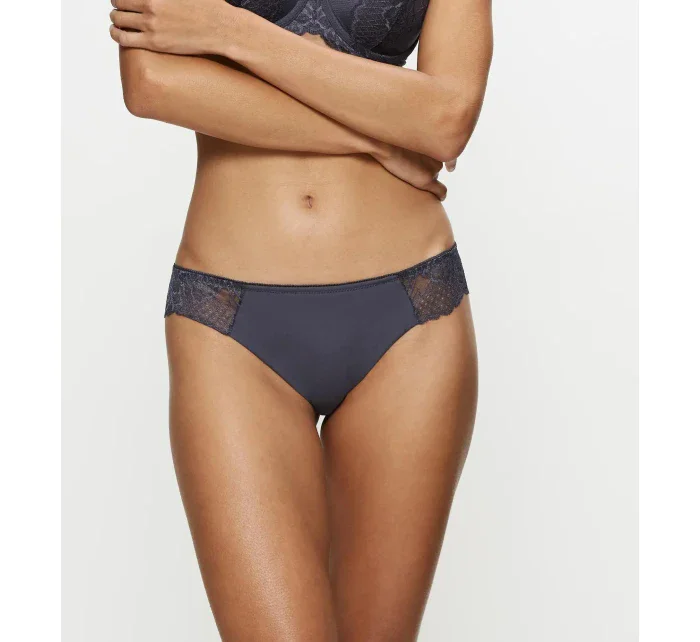 Dámské kalhotky Wild Peony Florale Brazilian tmavě šedé - Triumph Dámské kalhotky Wild Peony Florale Brazilian tmavě šedé - Triumph
