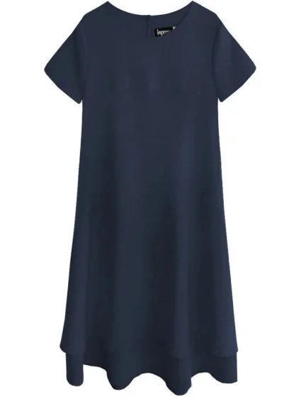 Tmavě modré trapézové šaty model 7739803 - INPRESS