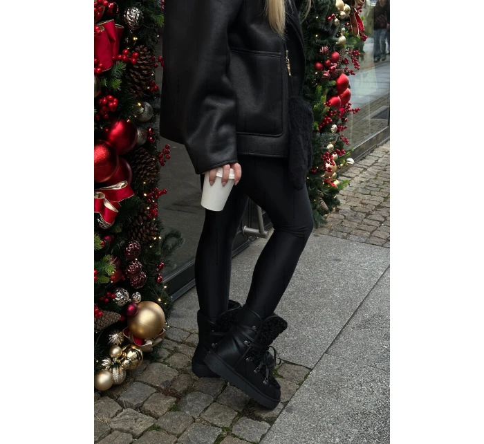 Voděodolné sněhové boty na platformě veganské D.Franklin DFSH370004 černé