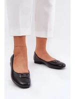 Elegantní Dámské Baletky S Ozdobou model 21690105 Černé - VINCEZA