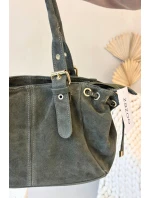 Kabelka z přírodního semiše olivová model 21728337 - Boto