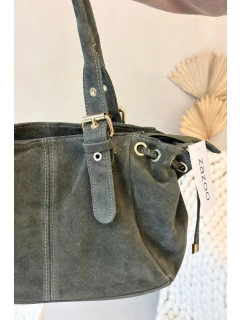 Kabelka z přírodního semiše olivová model 21728337 - Boto