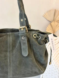 Kabelka z přírodního semiše olivová model 21728337 - Boto