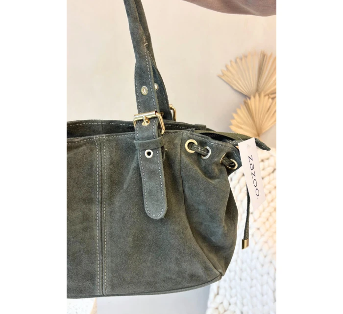 Kabelka z přírodního semiše olivová model 21728337 - Boto