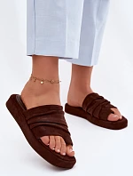 Dámské pantofle s mašlí Čokoládové Gelmira