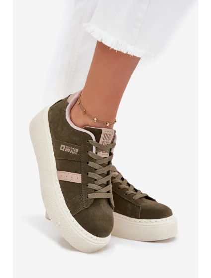 Dámské tenisky na platformě Big Star – zelené