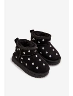 Dětské sněhule s květinovým motivem Gracina – černé Dětské sněhule s květinovým motivem Gracina – černé