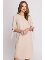 Dámské šaty S393 béžové - Stylove