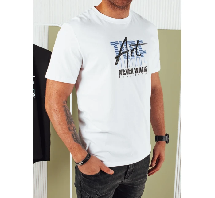 Pánské bílé tričko s potiskem FashionStreet RX5392