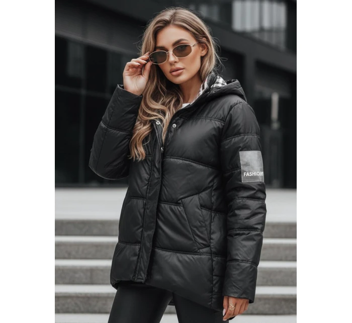 HIMES dámská prošívaná bunda černá FashionStreet TY4245 HIMES dámská prošívaná bunda černá FashionStreet TY4245