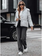 Dámská kožená přechodná bunda šedá model 21991817 - Dstreet