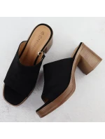 Dámské semišové žabky na jehlách černé model 22015553 - Potocki Dámské semišové žabky na jehlách černé model 22015553 - Potocki