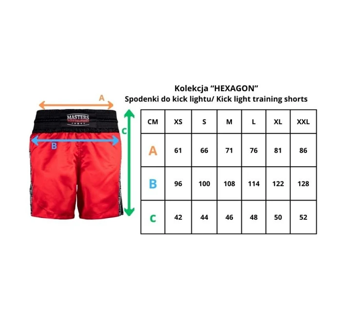 Lehké kopací šortky MASTERS "HEXAGON" (schváleno WAKO)