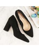 Dámské černé semišové lodičky na jehlovém podpatku W  model 21777510 - SERGIO LEONE