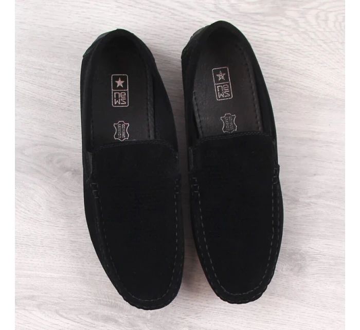 Pánské semišové prolamované mokasíny černé model 21904542 Pánské semišové prolamované mokasíny černé model 21904542