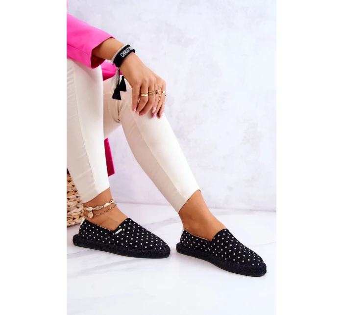 Dámské espadrilky s puntíky Big Star JJ274867 Černá