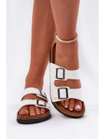 Dámské Pantofle Na Platformě S Přezkami Bílé model 21694124 - EVENTO