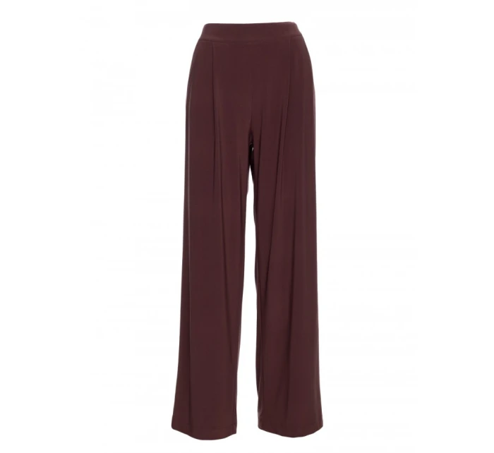 M890 Souprava s projmutým topem a širokými kalhotami - hnědá