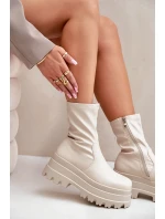 Kotníkové boty na masivní platformě světle béžové Florinara Kotníkové boty na masivní platformě světle béžové Florinara