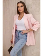 Sako s klopami elegantní  pudrově růžov - Kesi