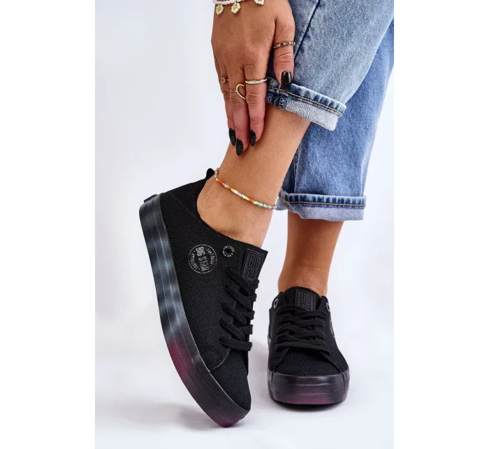 Dámské tenisky s barevnou platformou Big Star LL274239 Černá