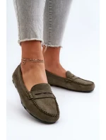 Klasické dámské semišové mokasíny tmavě zelené Glimris Klasické dámské semišové mokasíny tmavě zelené Glimris