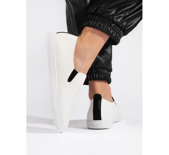 Módní dámské tenisky bílé bez podpatku Módní dámské tenisky bílé bez podpatku