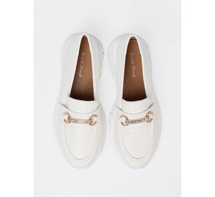 Pěkné mokasíny dámské bílé platforma Pěkné mokasíny dámské bílé platforma