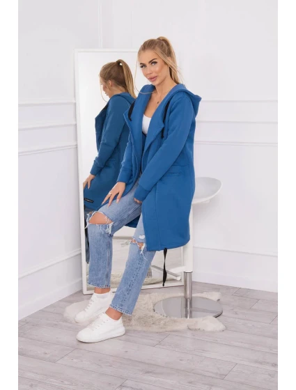 Zateplená džínová bunda s kapucí