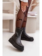 model 21669377 Dámské Kožené Botky Na Platformě Černé - Zazoo model 21669377 Dámské Kožené Botky Na Platformě Černé - Zazoo