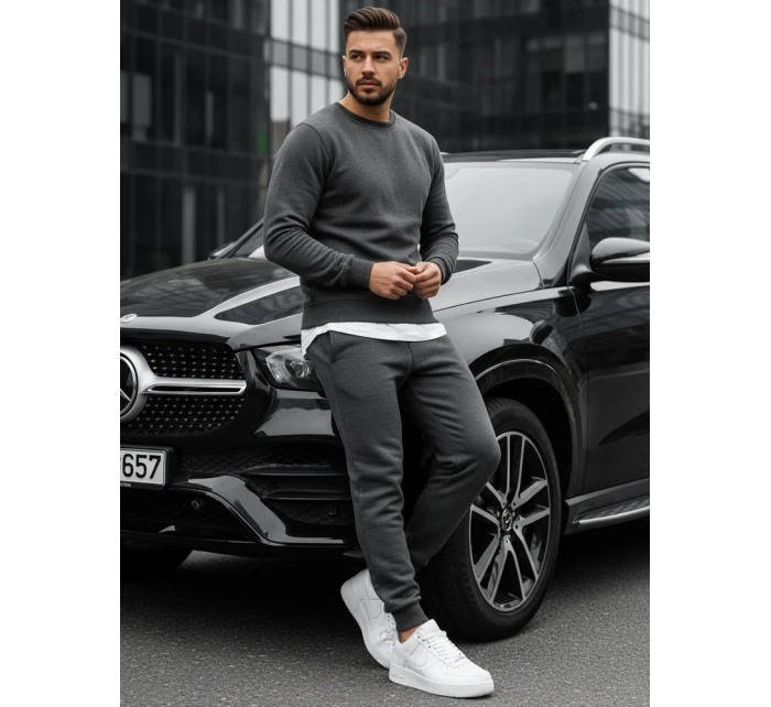 Pánská mikina s kapucí antracitová BX2405 Pánská mikina s kapucí antracitová BX2405