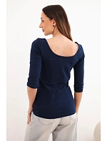 Halenka s kulatým výstřihem granátová