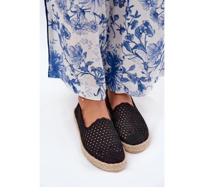 Dámské Espadrilky S Pletením model 21691959 Černé - VINCEZA