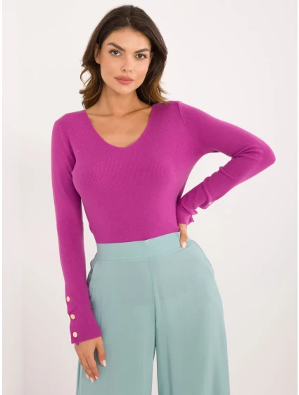 Sweter AT SW model 20742507 ciemny fioletowy - FPrice