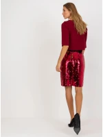 Spódnica LK SD model 21127108 bordowy - FPrice Spódnica LK SD model 21127108 bordowy - FPrice