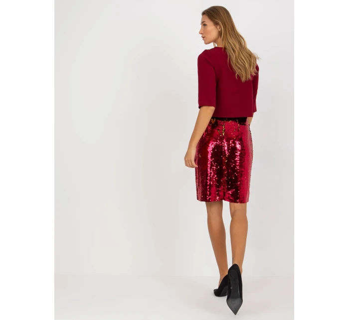 Spódnica LK SD model 21127108 bordowy - FPrice Spódnica LK SD model 21127108 bordowy - FPrice