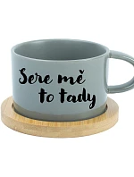 SERE MĚ TO TADY - šedý hrníček makronka 200 ml