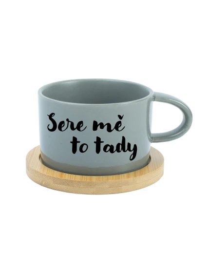 SERE MĚ TO TADY - šedý hrníček makronka 200 ml SERE MĚ TO TADY - šedý hrníček makronka 200 ml